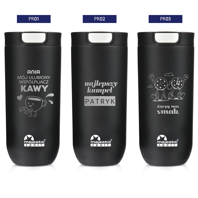 Kubek termiczny Majestic Sport Bullet 540 ml czarny - dla przyjaciela