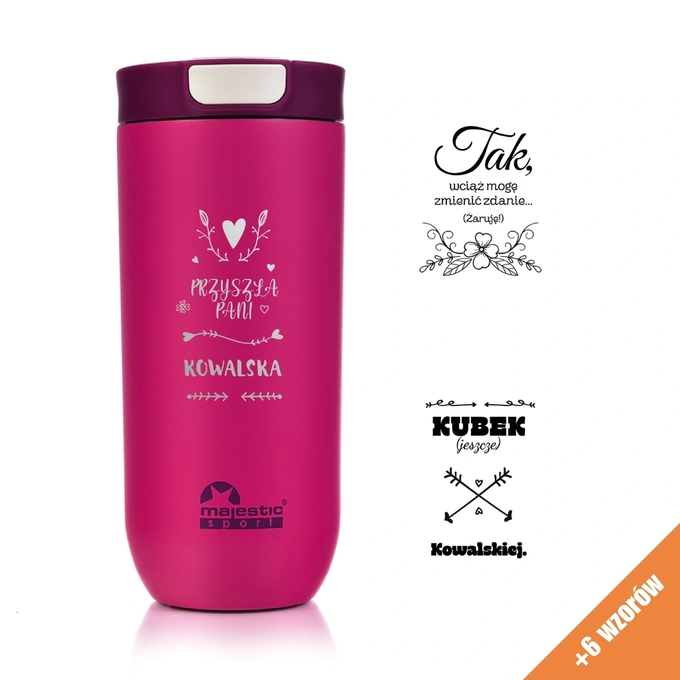 Kubek termiczny Majestic Sport Bullet 540 ml fuksja - Wieczór Panieński