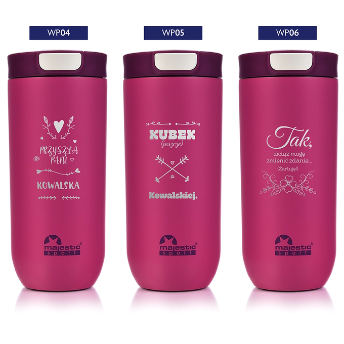 Kubek termiczny Majestic Sport Bullet 540 ml fuksja - Wieczór Panieński