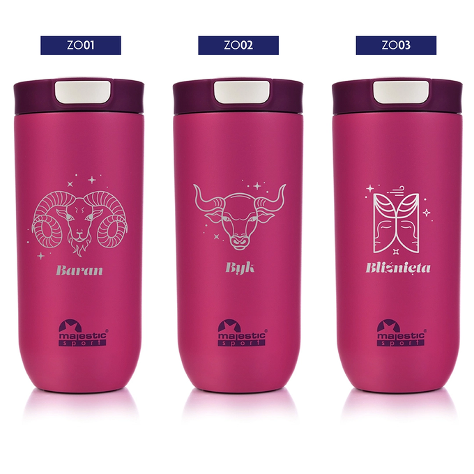 Kubek termiczny Majestic Sport Bullet 540 ml fuksja - Znak Zodiaku