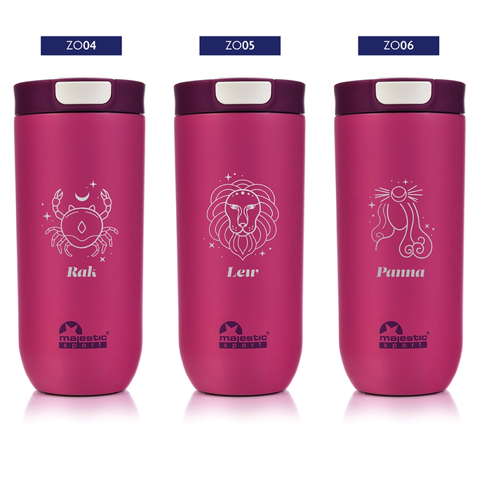 Kubek termiczny Majestic Sport Bullet 540 ml fuksja - Znak Zodiaku