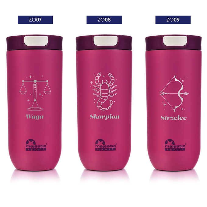 Kubek termiczny Majestic Sport Bullet 540 ml fuksja - Znak Zodiaku