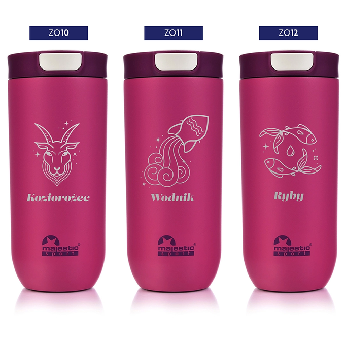 Kubek termiczny Majestic Sport Bullet 540 ml fuksja - Znak Zodiaku