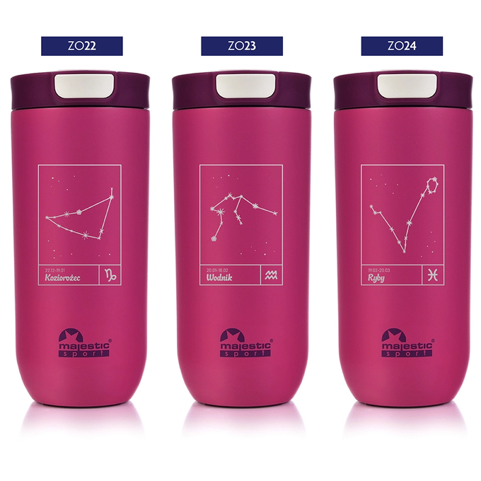 Kubek termiczny Majestic Sport Bullet 540 ml fuksja - Znak Zodiaku