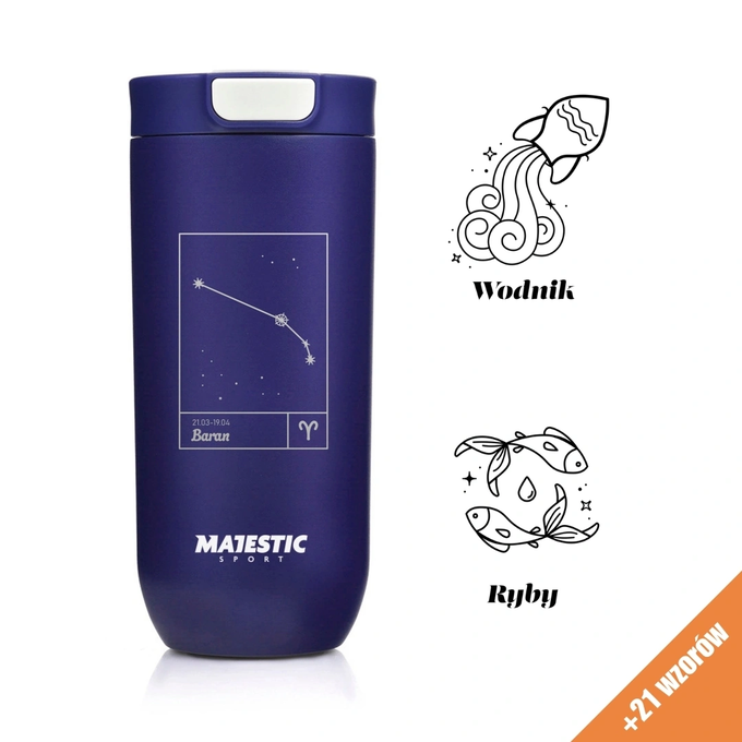 Kubek termiczny Majestic Sport Bullet 540 ml granatowy - Znak Zodiaku