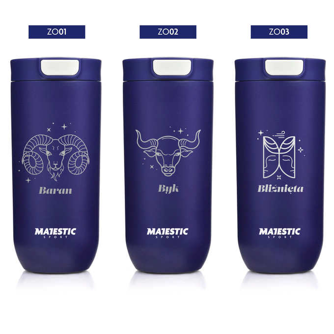 Kubek termiczny Majestic Sport Bullet 540 ml granatowy - Znak Zodiaku