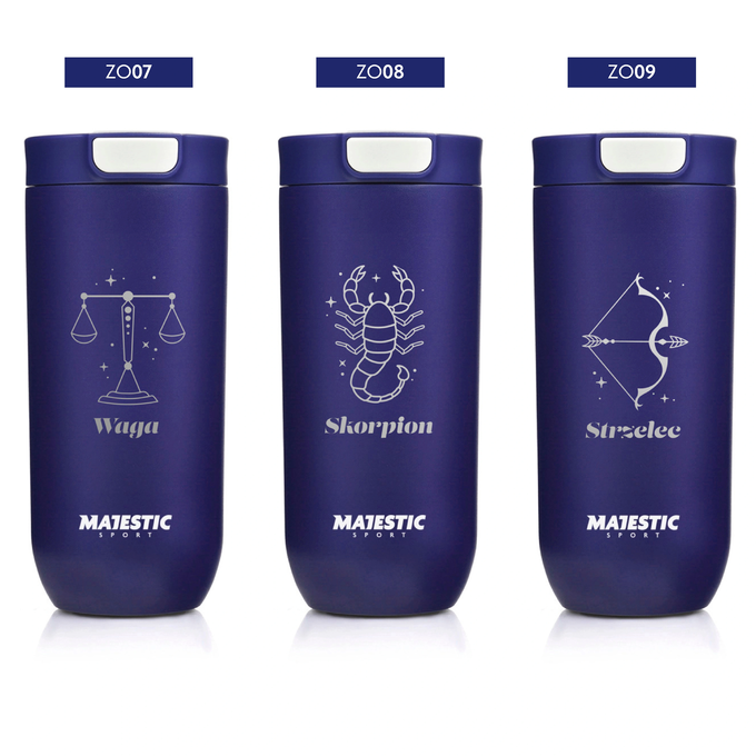 Kubek termiczny Majestic Sport Bullet 540 ml granatowy - Znak Zodiaku