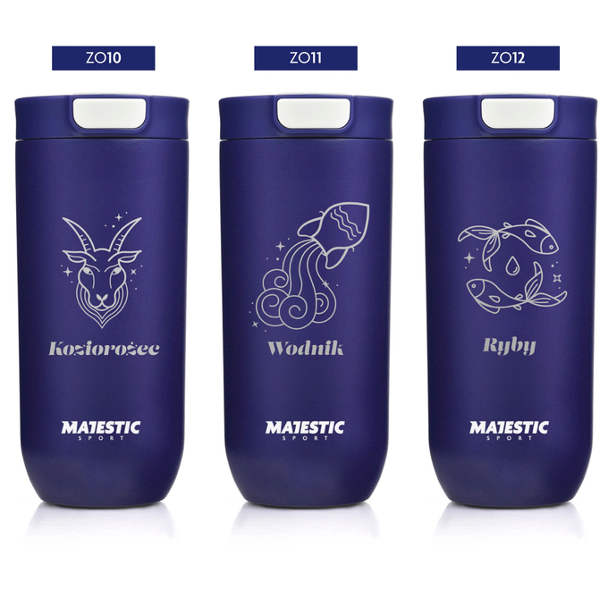 Kubek termiczny Majestic Sport Bullet 540 ml granatowy - Znak Zodiaku