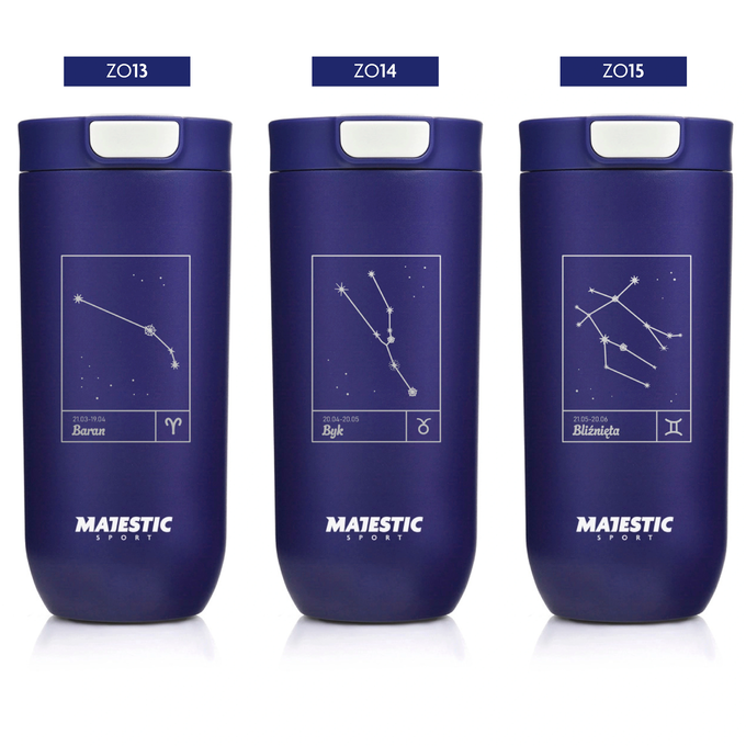 Kubek termiczny Majestic Sport Bullet 540 ml granatowy - Znak Zodiaku