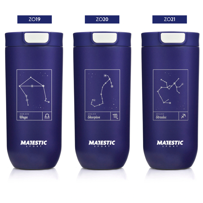 Kubek termiczny Majestic Sport Bullet 540 ml granatowy - Znak Zodiaku