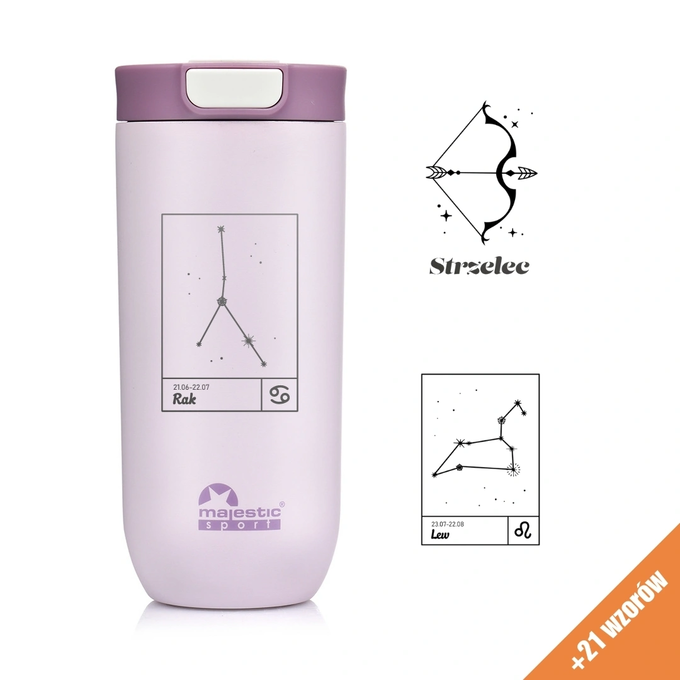 Kubek termiczny Majestic Sport Bullet 540 ml różowy - Znak Zodiaku