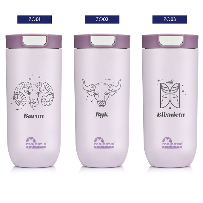 Kubek termiczny Majestic Sport Bullet 540 ml różowy - Znak Zodiaku