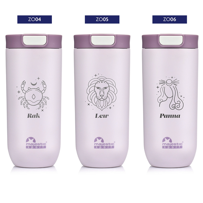 Kubek termiczny Majestic Sport Bullet 540 ml różowy - Znak Zodiaku