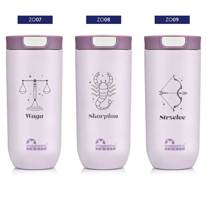 Kubek termiczny Majestic Sport Bullet 540 ml różowy - Znak Zodiaku