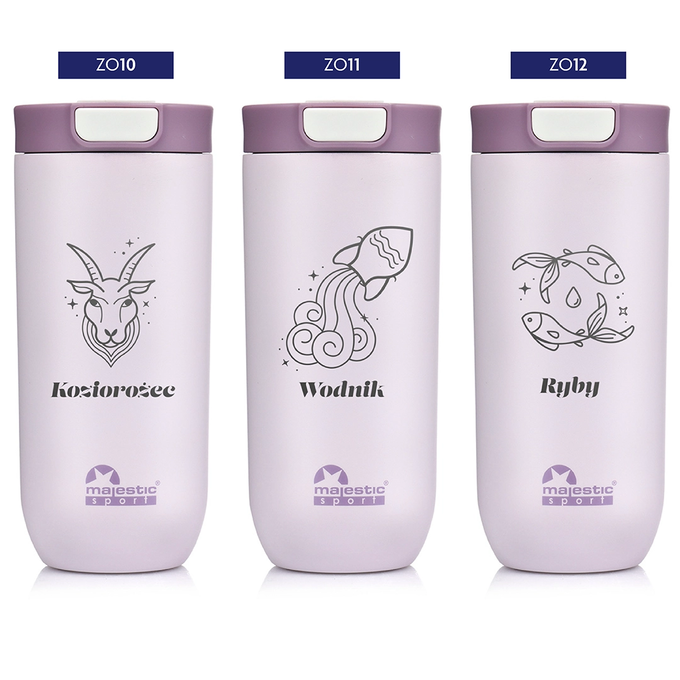 Kubek termiczny Majestic Sport Bullet 540 ml różowy - Znak Zodiaku