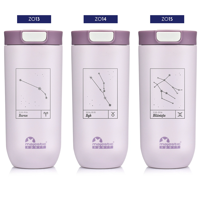 Kubek termiczny Majestic Sport Bullet 540 ml różowy - Znak Zodiaku