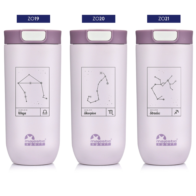 Kubek termiczny Majestic Sport Bullet 540 ml różowy - Znak Zodiaku