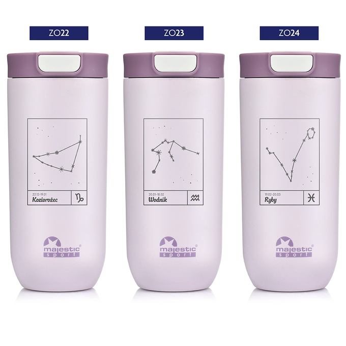 Kubek termiczny Majestic Sport Bullet 540 ml różowy - Znak Zodiaku