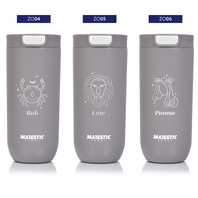 Kubek termiczny Majestic Sport Bullet 540 ml szary - Znak Zodiaku
