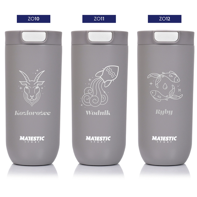Kubek termiczny Majestic Sport Bullet 540 ml szary - Znak Zodiaku