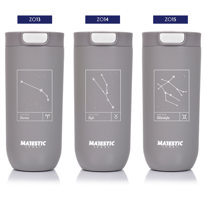 Kubek termiczny Majestic Sport Bullet 540 ml szary - Znak Zodiaku