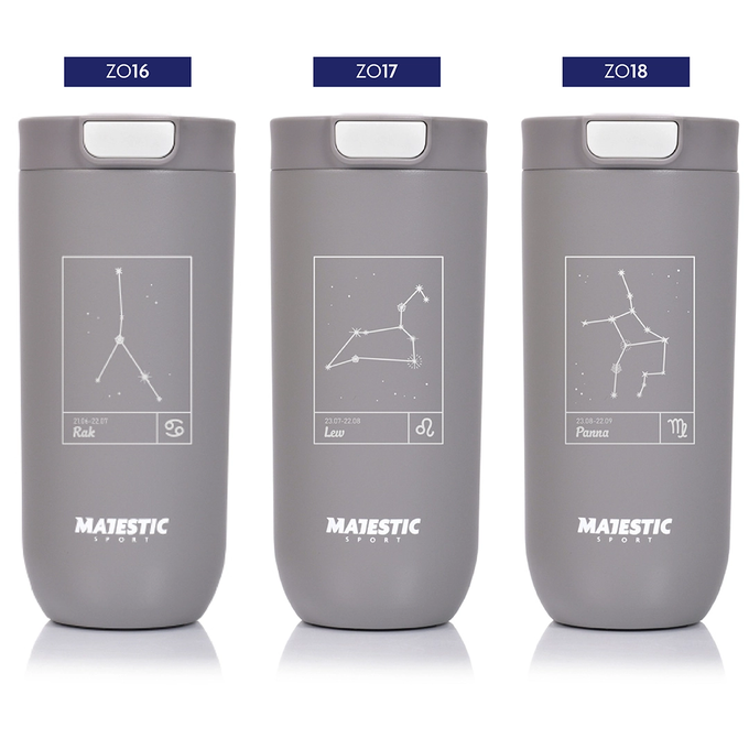 Kubek termiczny Majestic Sport Bullet 540 ml szary - Znak Zodiaku