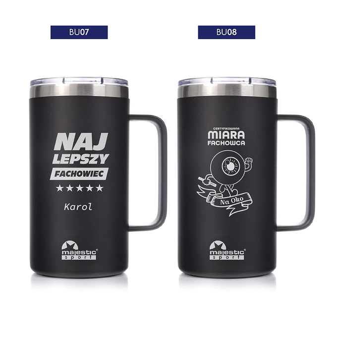 Kubek termiczny Majestic Sport Gump 650 ml czarny - dla budowlańca