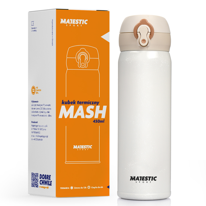 Kubek termiczny Majestic Sport Mash 450 ml biały