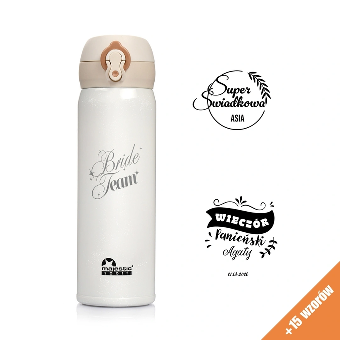 Kubek termiczny Majestic Sport Mash 450 ml biały - Wieczór Panieński