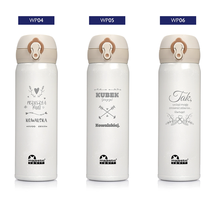 Kubek termiczny Majestic Sport Mash 450 ml biały - Wieczór Panieński