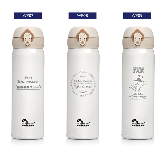 Kubek termiczny Majestic Sport Mash 450 ml biały - Wieczór Panieński