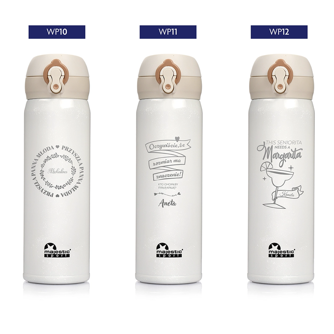Kubek termiczny Majestic Sport Mash 450 ml biały - Wieczór Panieński