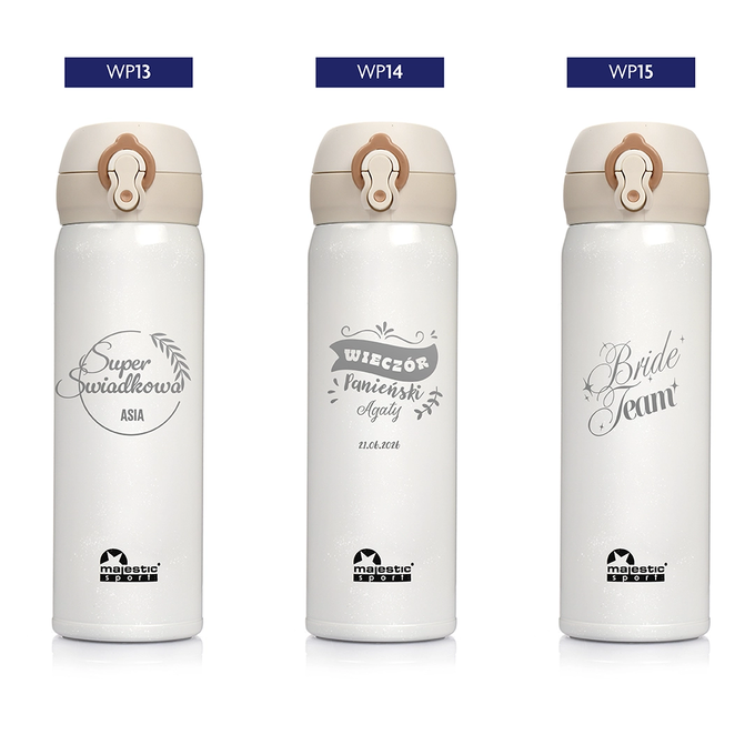 Kubek termiczny Majestic Sport Mash 450 ml biały - Wieczór Panieński