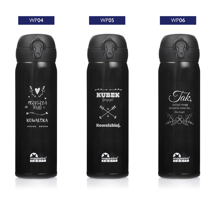 Kubek termiczny Majestic Sport Mash 450 ml czarny - Wieczór Panieński