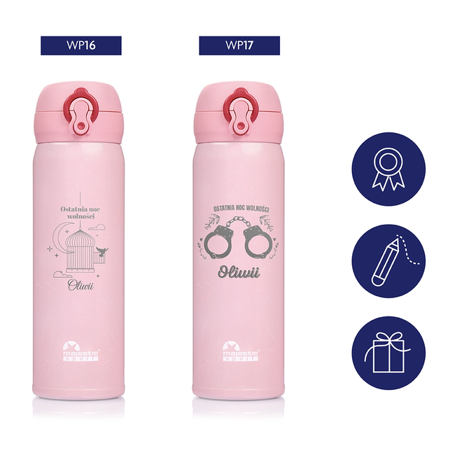 Kubek termiczny Majestic Sport Mash 450 ml różowy - Wieczór Panieński