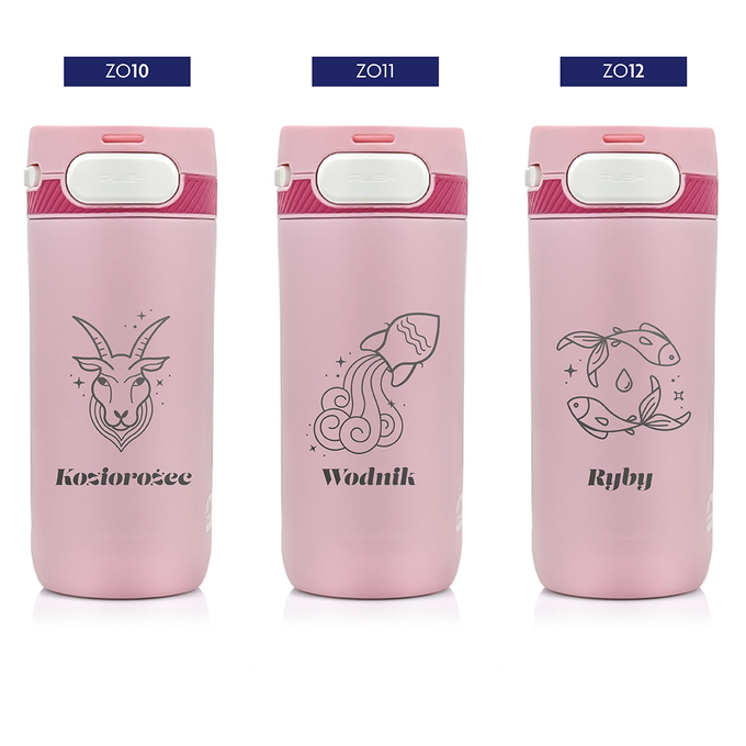 Kubek termiczny Majestic Sport Nord 420 ml różowy - Znak Zodiaku