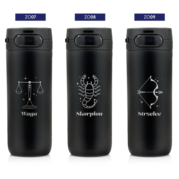 Kubek termiczny Majestic Sport Nord 600 ml czarny - Znak Zodiaku