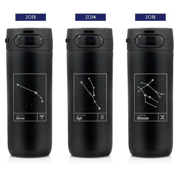 Kubek termiczny Majestic Sport Nord 600 ml czarny - Znak Zodiaku