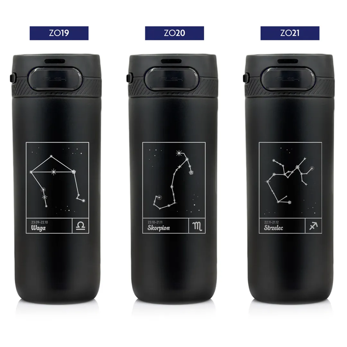 Kubek termiczny Majestic Sport Nord 600 ml czarny - Znak Zodiaku