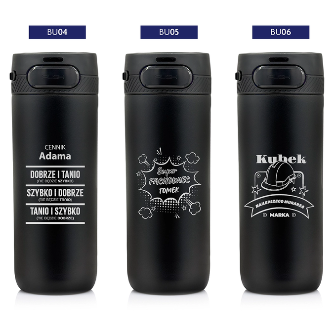 Kubek termiczny Majestic Sport Nord 600 ml czarny - dla budowlańca