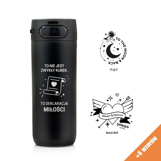 Kubek termiczny Majestic Sport Nord 600 ml czarny - na Walentynki