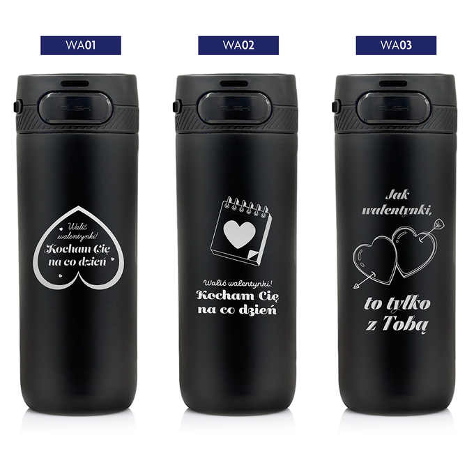 Kubek termiczny Majestic Sport Nord 600 ml czarny - na Walentynki