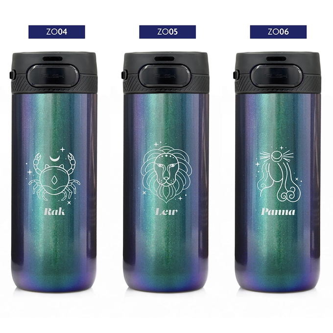 Kubek termiczny Majestic Sport Nord 600 ml holo zielony - Znak Zodiaku