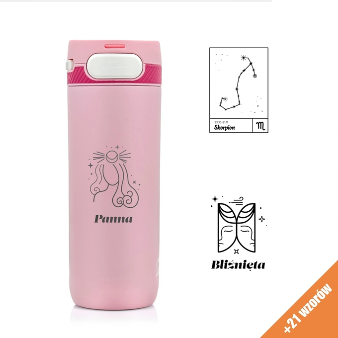 Kubek termiczny Majestic Sport Nord 600 ml różowy - Znak Zodiaku