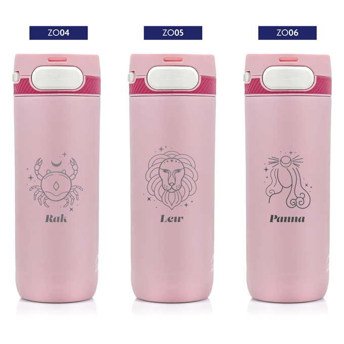 Kubek termiczny Majestic Sport Nord 600 ml różowy - Znak Zodiaku