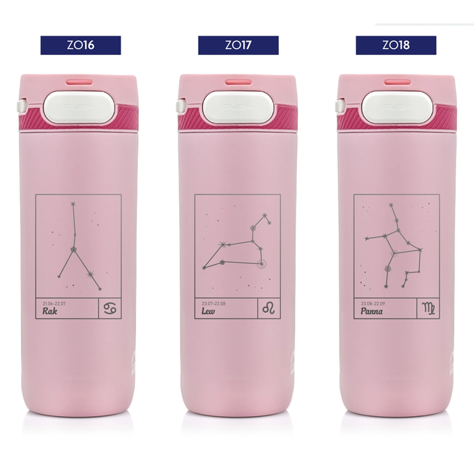 Kubek termiczny Majestic Sport Nord 600 ml różowy - Znak Zodiaku