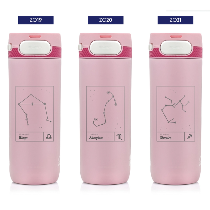 Kubek termiczny Majestic Sport Nord 600 ml różowy - Znak Zodiaku