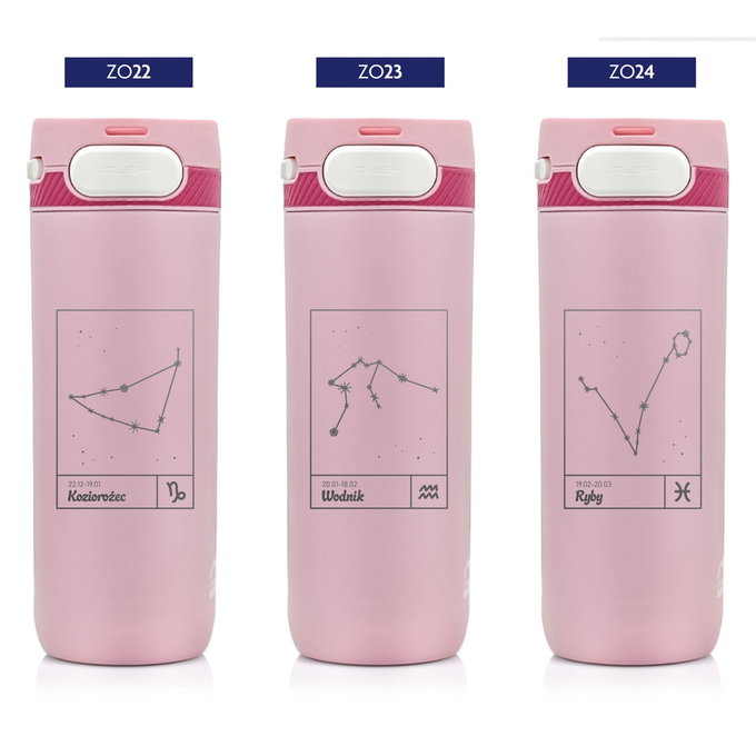 Kubek termiczny Majestic Sport Nord 600 ml różowy - Znak Zodiaku