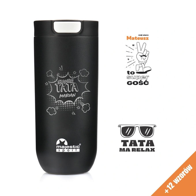 Kubek termiczny z grawerem dla Taty na Dzień Ojca Majestic Sport Bullet 540 ml czarny
