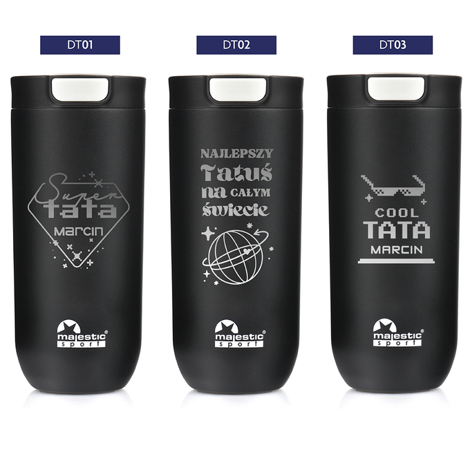 Kubek termiczny z grawerem dla Taty na Dzień Ojca Majestic Sport Bullet 540 ml czarny